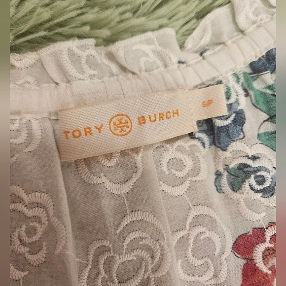 Tory Burch Floral Embroidered Ruffle Dress - Picture 9 of 11